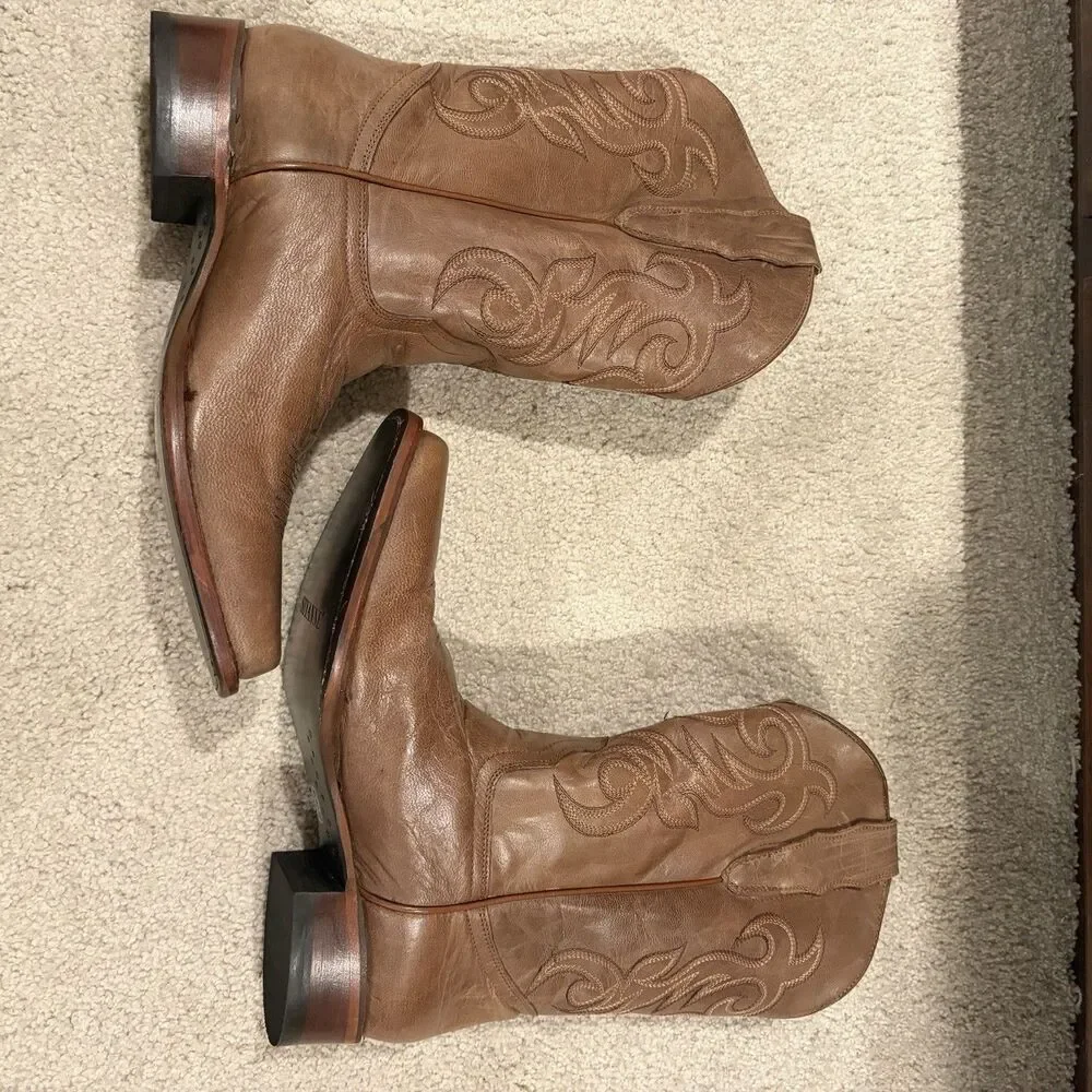 Demo Try On Shyanne Darby Western Boot Light Brown Women's Size 11 Wide Calf